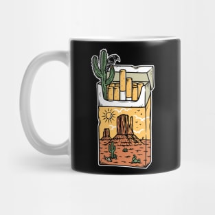 pack of cigarettes with a desert view Mug